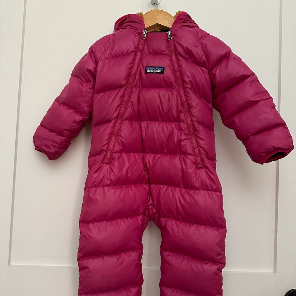 Patagonia Hot Pink Down Snowsuit Bunting 6 - 12 months